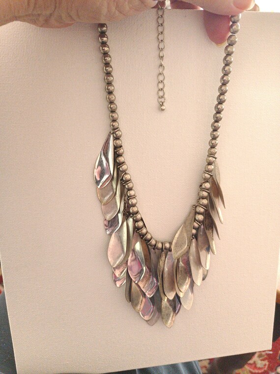 Vintage Silver tone waterfall Necklace - image 1