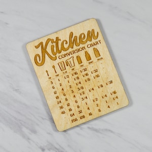 Kitchen Measurement Conversions - Wood Magnet
