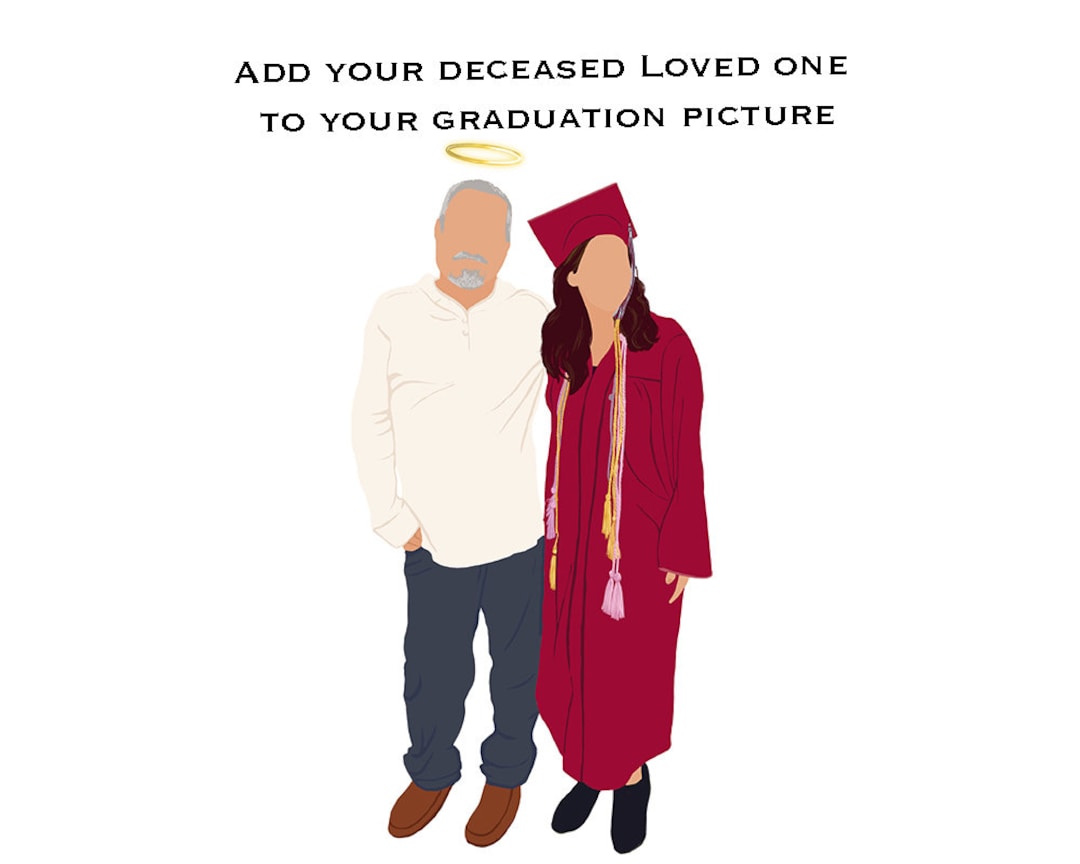 2 People Custom Graduation Memorial Faceless Portrait Photo Merge ...