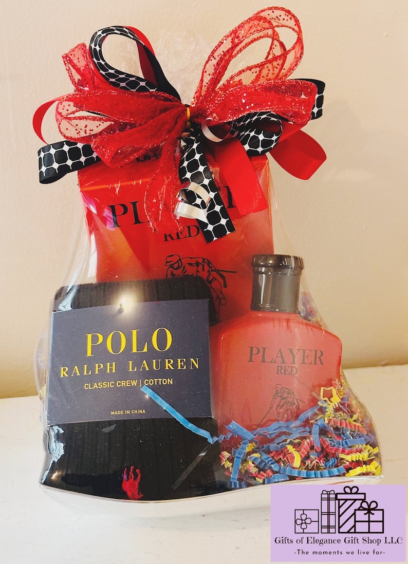 Mens Gift Basket, Fathers Day, Cologne, Crew Socks, Polo Ralph Lauren ...