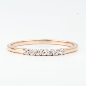 Diamond Dainty Stacking Ring, Natural Earth Mined Diamond Ring, Minimal Thin Stackable Ring for Everyday, Delicate Stacking Ring for Her