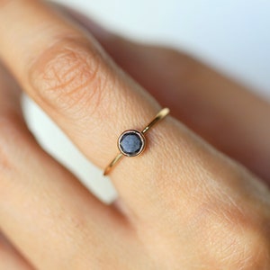 Elegant Gold Black Diamond Engagement Ring | 0.5 Carat Solitaire Diamond Ring | Unique Black Diamond Ring | Stunning Gold Diamond Ring