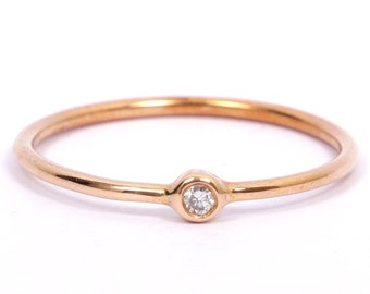 9k/14k/18k diamond stacking ring, Gold diamond ring, Stacking ring, diamond stacking ring, dainty diamond ring, minimal diamond ring