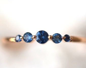 Minimalist Blue sapphire stacking ring, sapphire stacking ring dainty ring, thin sapphire ring, blue sapphire ring, Sapphire ring