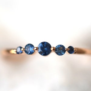 Minimalist Blue sapphire stacking ring, sapphire stacking ring dainty ring, thin sapphire ring, blue sapphire ring, Sapphire ring