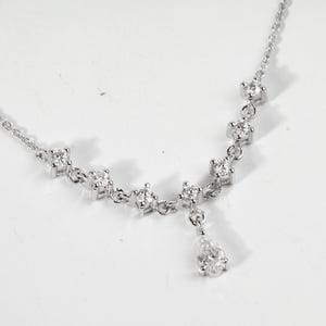 Teardrop Diamond Necklace in 18K Gold | IGI Certified Pear & Round Cut Diamond | Lab or Natural | Wedding Jewelry | Gift for Her