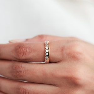 Diamond Wedding Ring for Him | Men&#39;s E-F/VS Princess Cut Ring | Earth-Mined Diamonds | Elegant Gift for Him | Father&#39;s Day Present