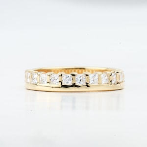 Men&#39;s Diamond Wedding Band – E-F/VS Natural Princess Cut Diamond Ring, Elegant Wedding Ring, Gift for Him, Father&#39;s Day Present