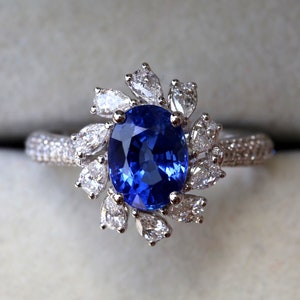 2 Ct Natural Blue Sapphire Engagement Ring Sapphire - Etsy