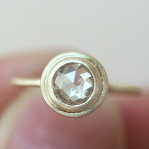 IGI Certified 1 Carat Rose Cut Diamond Engagement Ring - Brown Rose cut Diamond - Elegant Promise or Anniversary Gift - Timeless & Unique