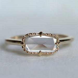 Rose cut diamond engagement ring, White diamond ring, Rose cut diamond ring, Diamond engagement ring, Promise Anniversary gift
