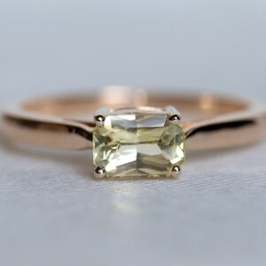 Yellow Sapphire Engagement Ring | 1 Carat Solitaire Sapphire Ring | Gift for Her | September Birthstone Jewelry | Yellow Sapphire Ring