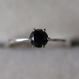 Elegant Gold Black Diamond Ring - Stunning Black Diamond Engagement Ring - 0.5 Carat Solitaire Diamond Ring - Perfect Gift