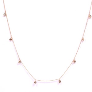 9k/14k/18k Rosecut diamond necklace, slice diamond necklace, gold diamond necklace, gold necklace, diamond polki necklace.