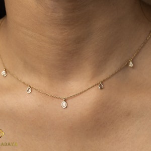 Polki diamond necklace, Adjustable Diamond necklace, slice diamond necklace, gold diamond necklace, gold necklace, polki diamond necklace.