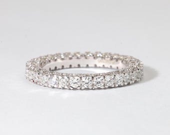 Lab Grown Diamond Eternity Band | White Gold Wedding Band