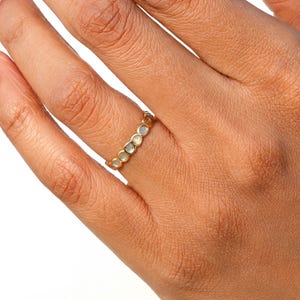 Rose Gold Diamond Wedding Band - Thin Sliced Eternity Ring