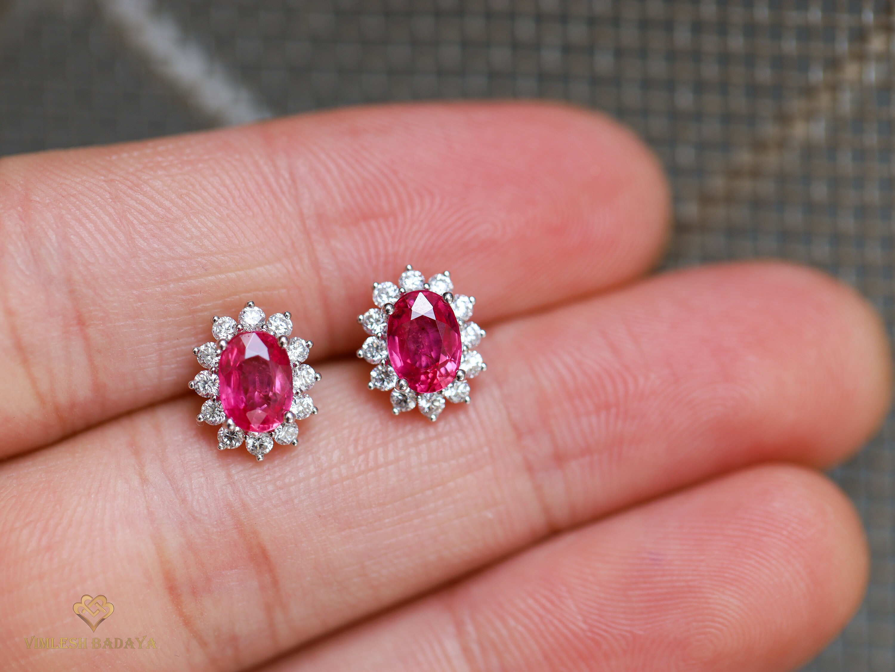 2 Carat Oval Cut Red Ruby Stud Earrings Ruby Studs July