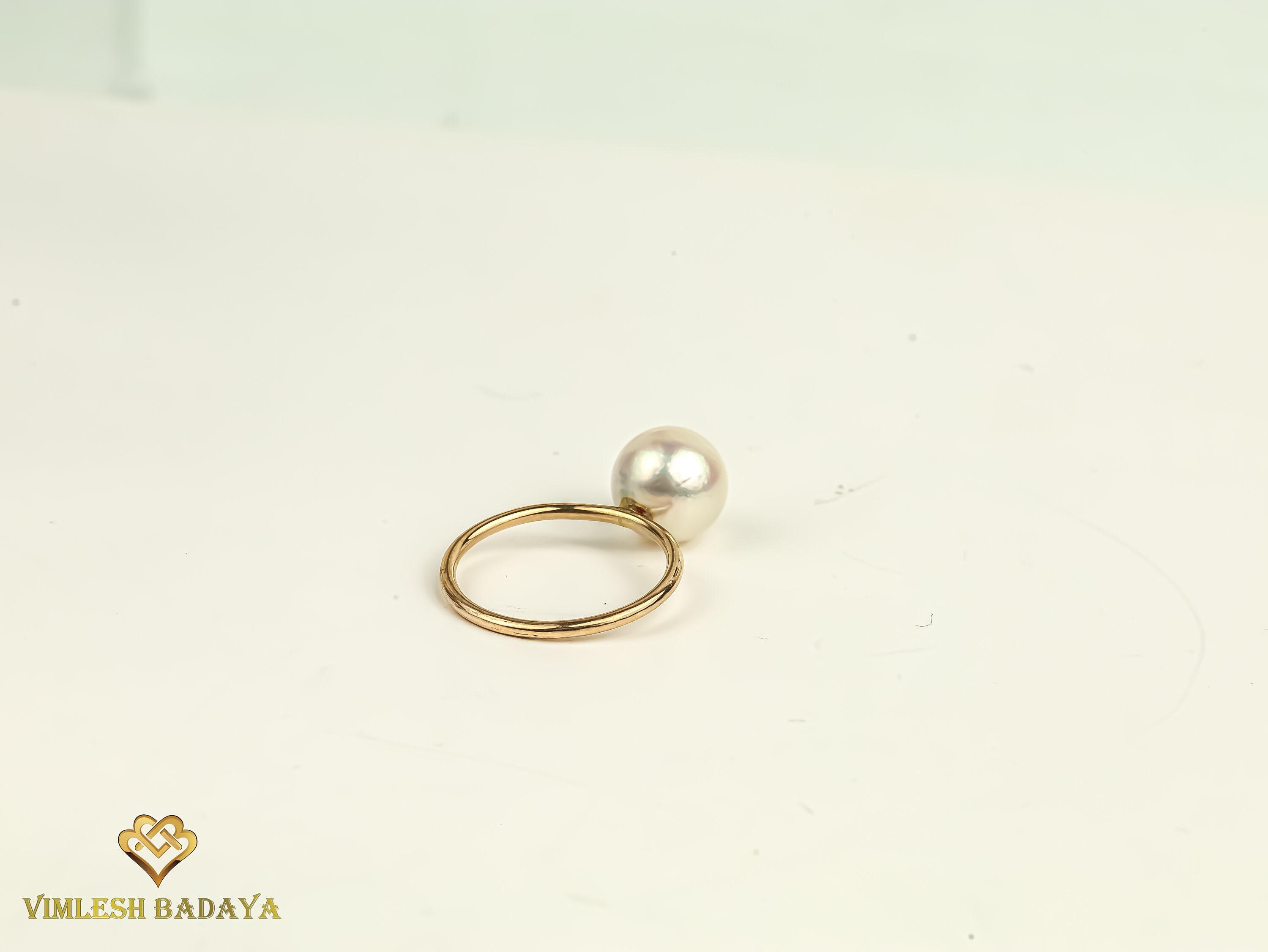 South Sea Pearl Ring, Solid Gold, White 9mm (engagement Style) - Etsy