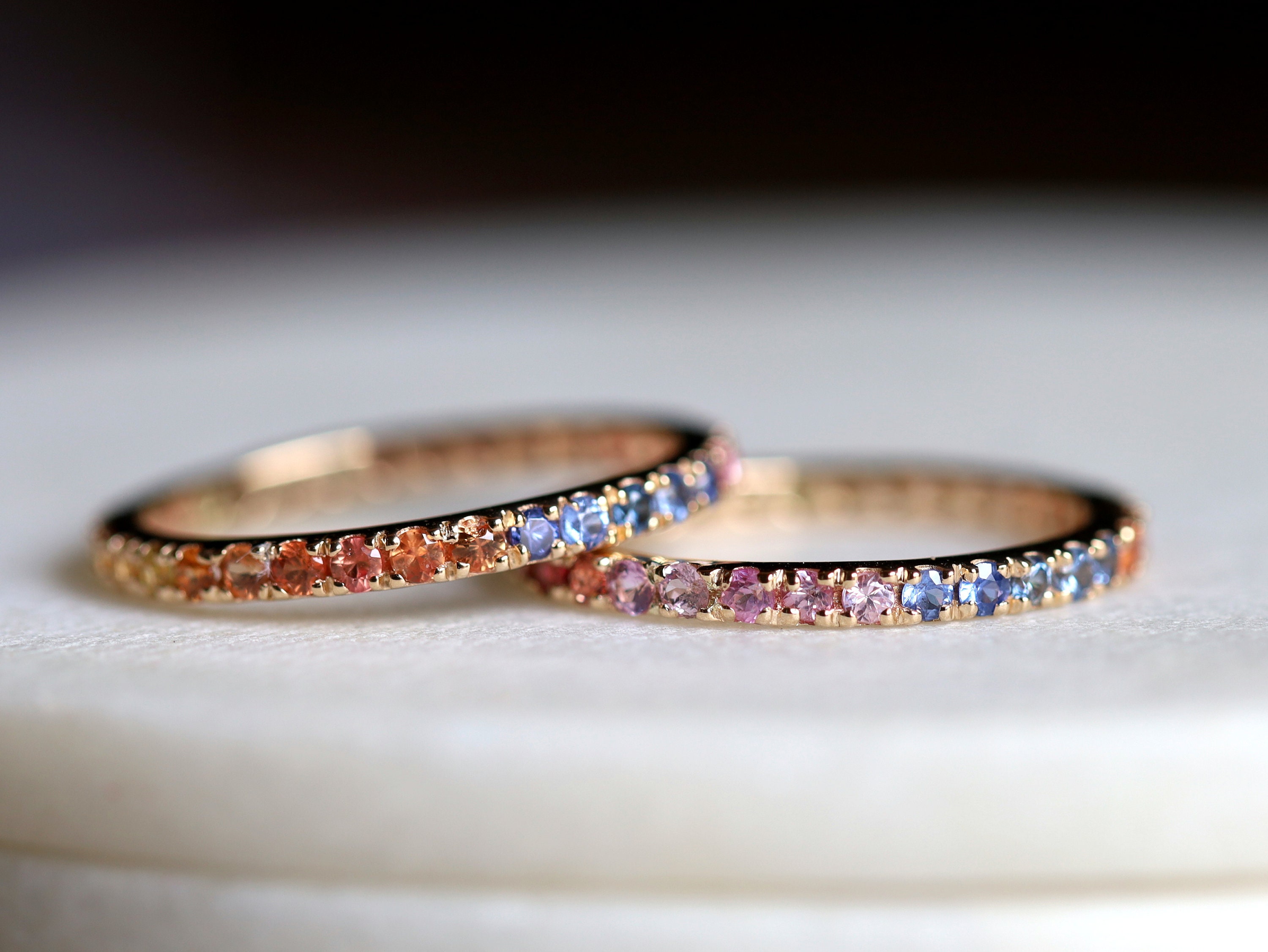 Full Eternity Ring Wedding Band Unique Wedding Band Blue Etsy