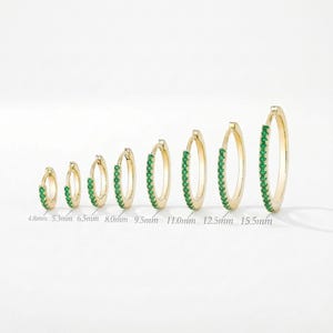 Massief gouden Ruby Sapphire Emerald Huggie Hoops, geboortesteen alledaagse luxe oorbellen
