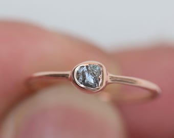 Raw Diamond Gold Engagement Ring | Natural Rough Gemstone