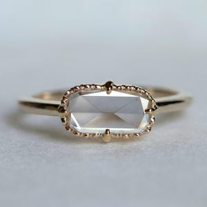 IGI Certified Rose Cut Diamond Engagement Ring, 14K Solid Gold Bridal Jewelry