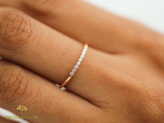 Narrow diamond shop wedding band