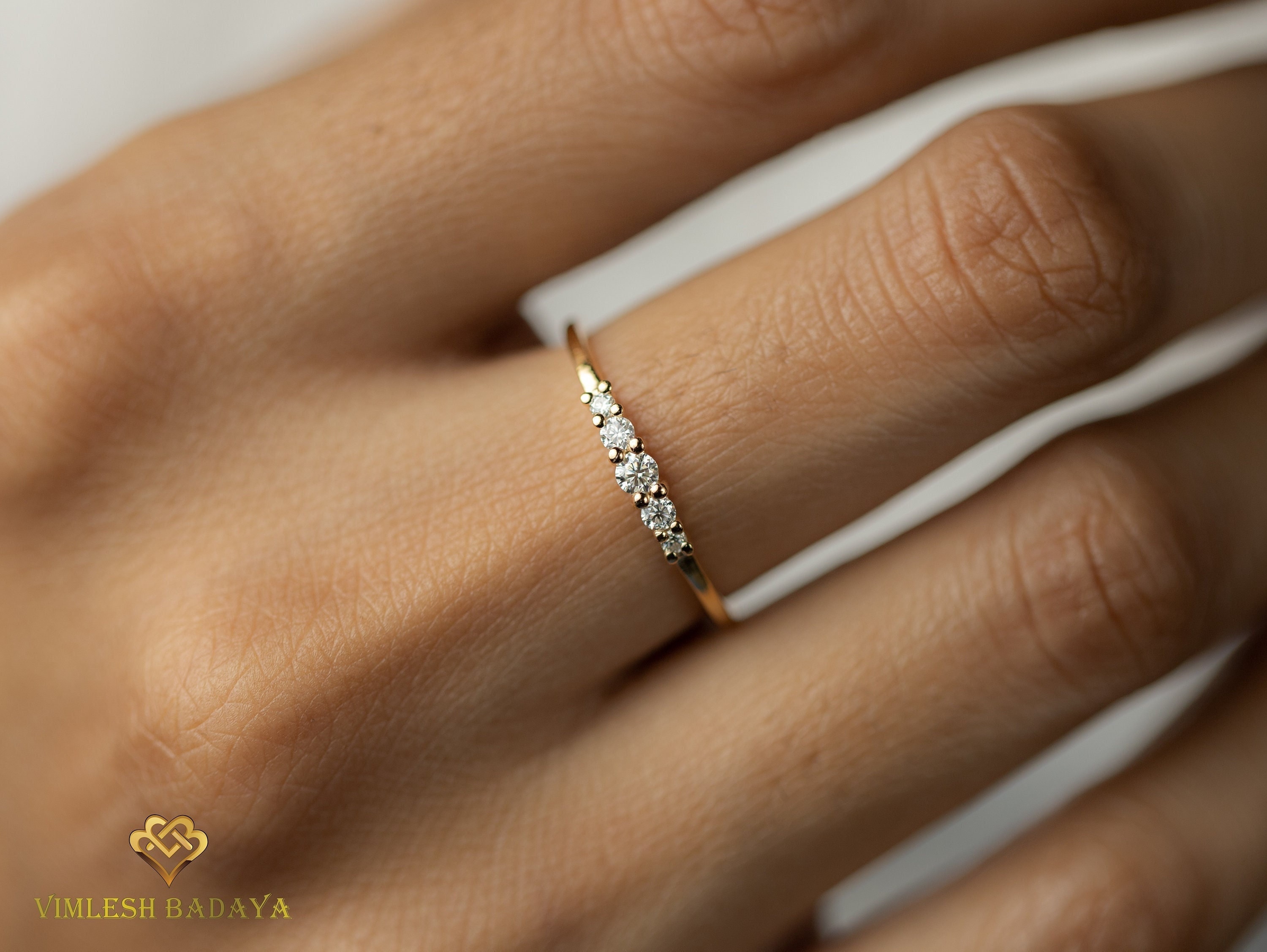 Thin diamond shop stacking rings