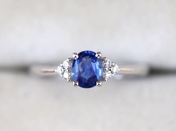 Natural Blue Sapphire Engagement Ring Sapphire Engagement Ring