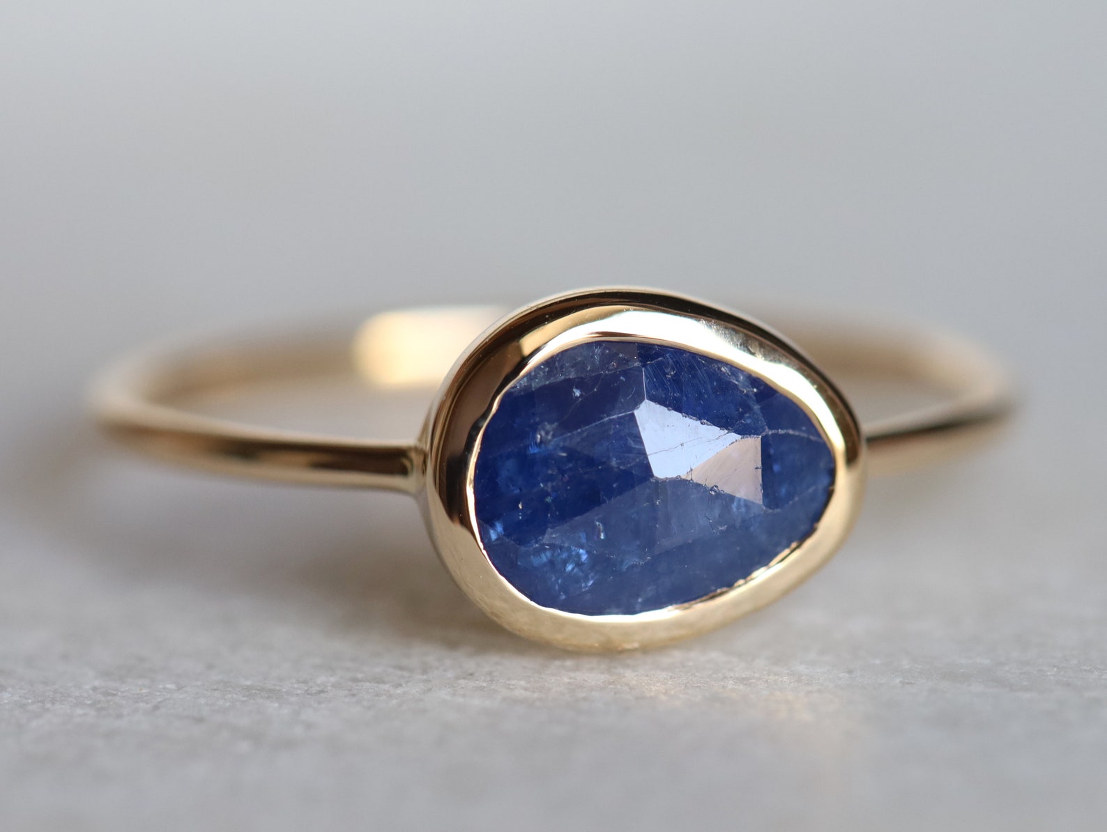 Blue Sapphire Ring Rose Cut Sapphire Ring Sapphire Ring - Etsy