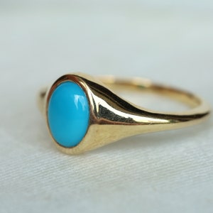 Arizona Turquoise Signet Ring, Gold Signet Ring, Statement Ring, Silver ...