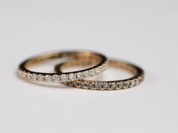 Multi Stone Pave Eternity Band Stapeln Pave Bands Rubin Smaragd Saphir Diamant Voll Eternity Bands 14k Gold Diamant Eternity Ring Etsy