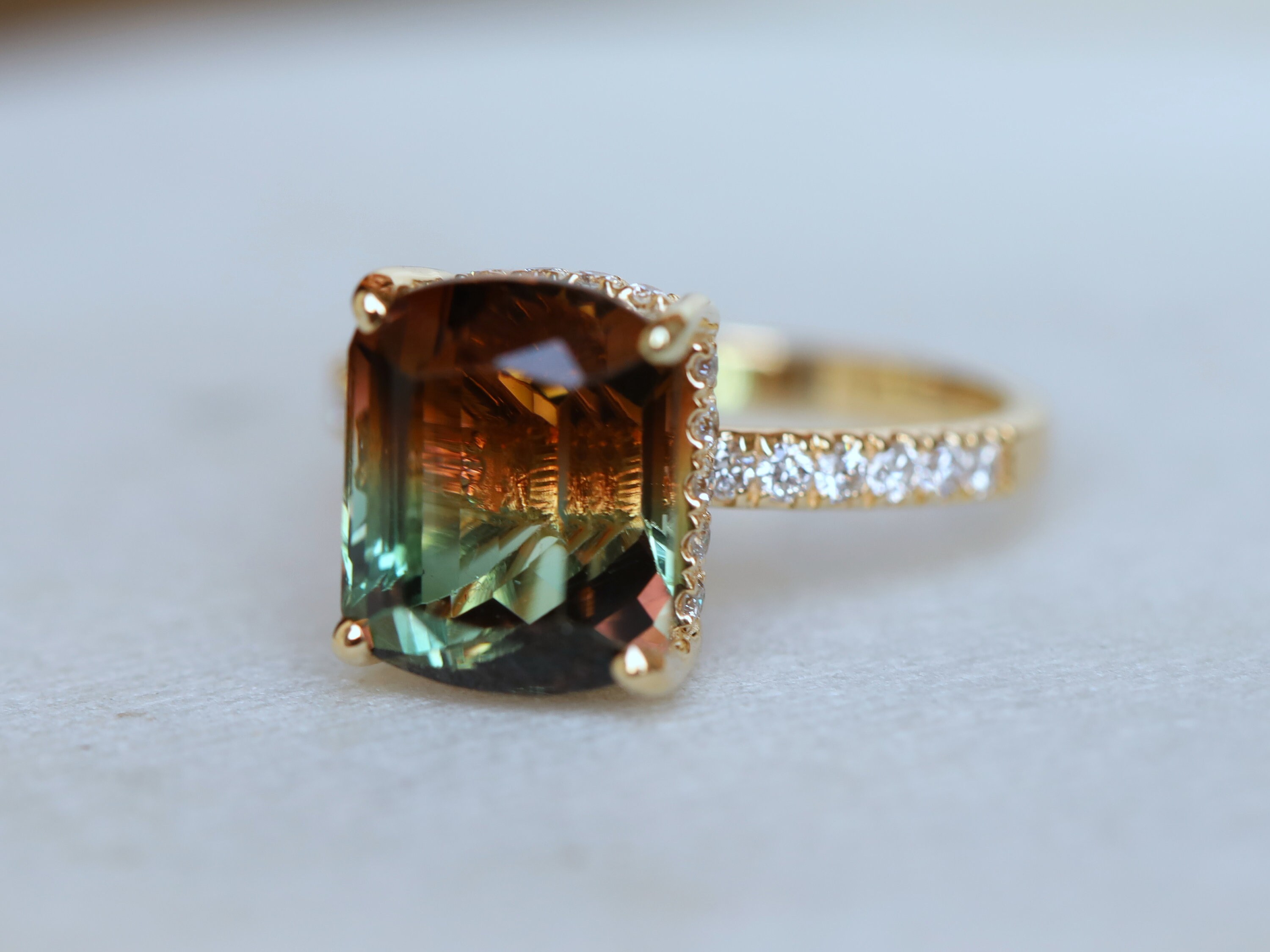 Watermelon tourmaline Engagement ring Tourmaline engagement Etsy