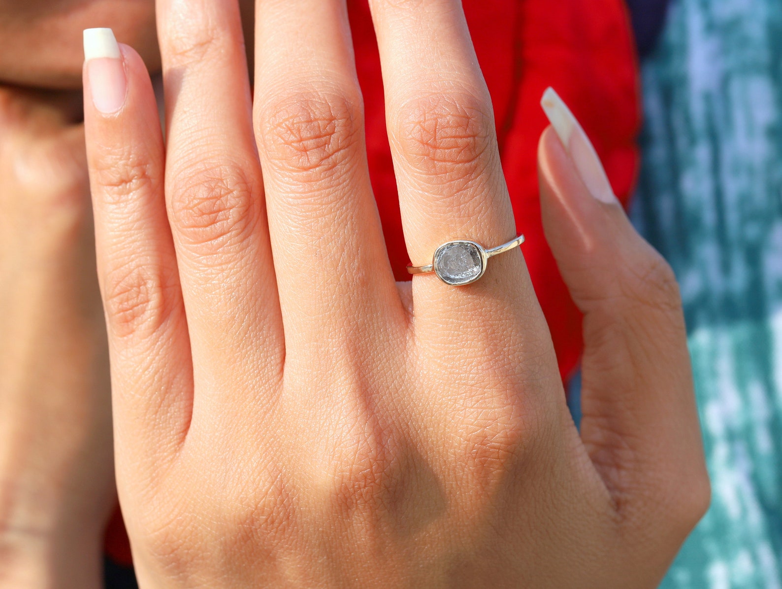 Salt and Pepper Diamond Ring Gray Diamond Ring Grey Diamond Etsy