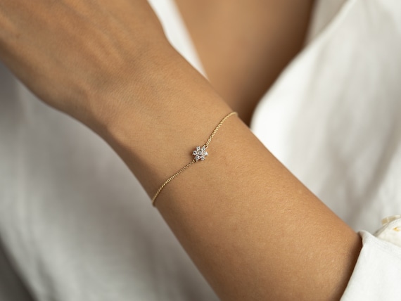 Italian Made Cluster Bar diamond Bracelet In 18K Rose Gold | Fascinating  Diamonds