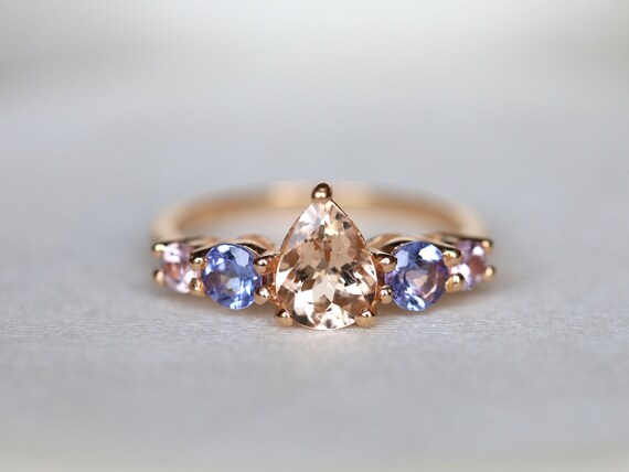 Morganite and tanzanite ring deals