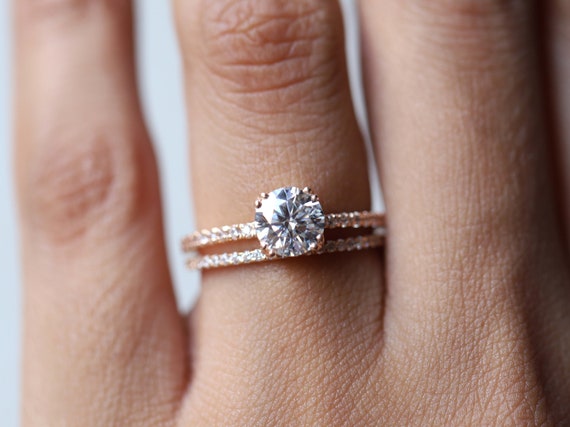 Diamond Wedding Band Thin Diamond Wedding Ring Minimalist