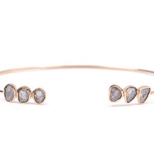 Gold Polki Diamond Cuff Bangle – Rose Cut Slice Diamonds
