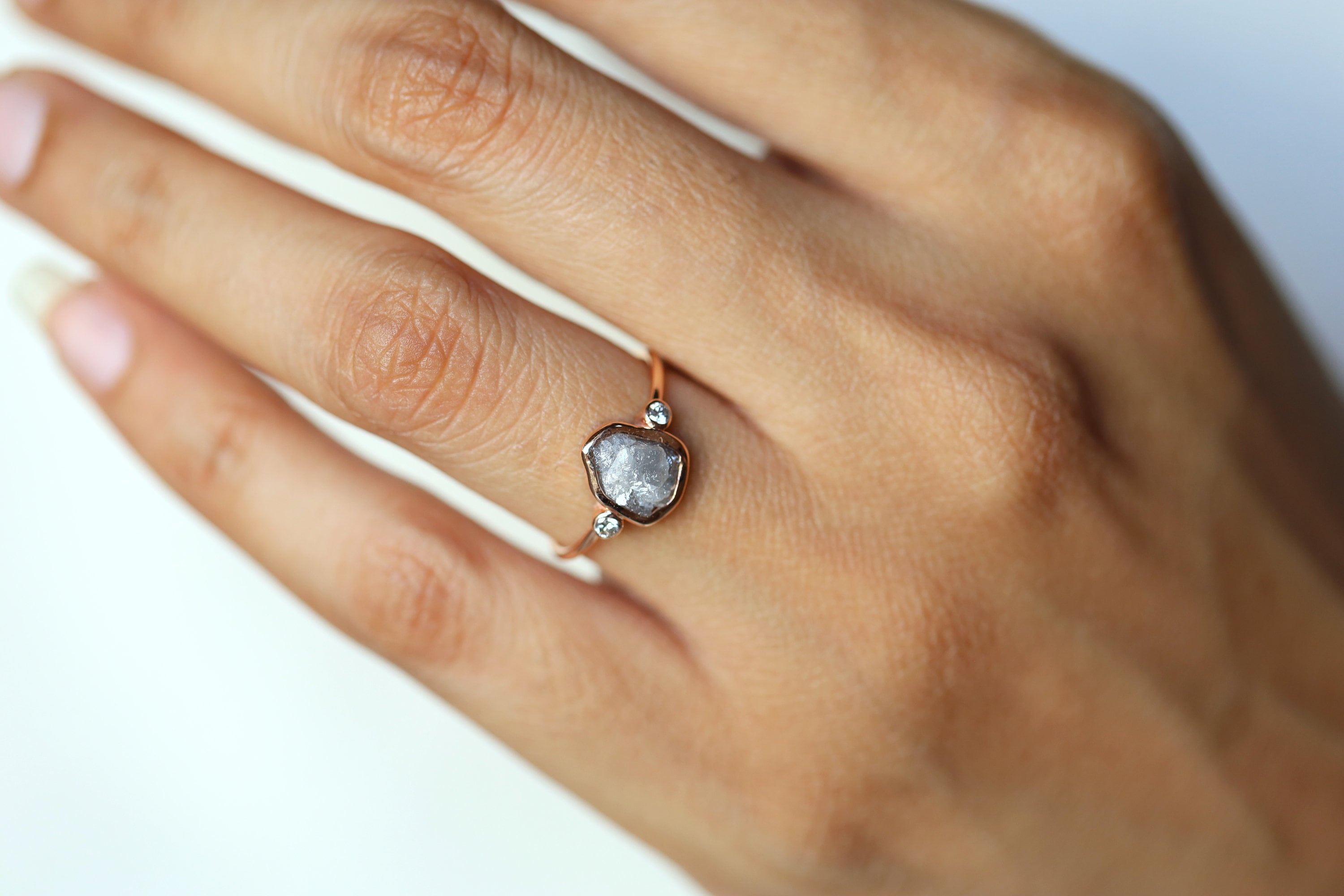 Handmade Raw 2 Carat Diamond Ring