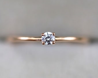 Diamond stacking ring, Diamond ring, Gold diamond ring, Stacking diamond ring, stacking ring, dainty diamond ring, minimal diamond ring