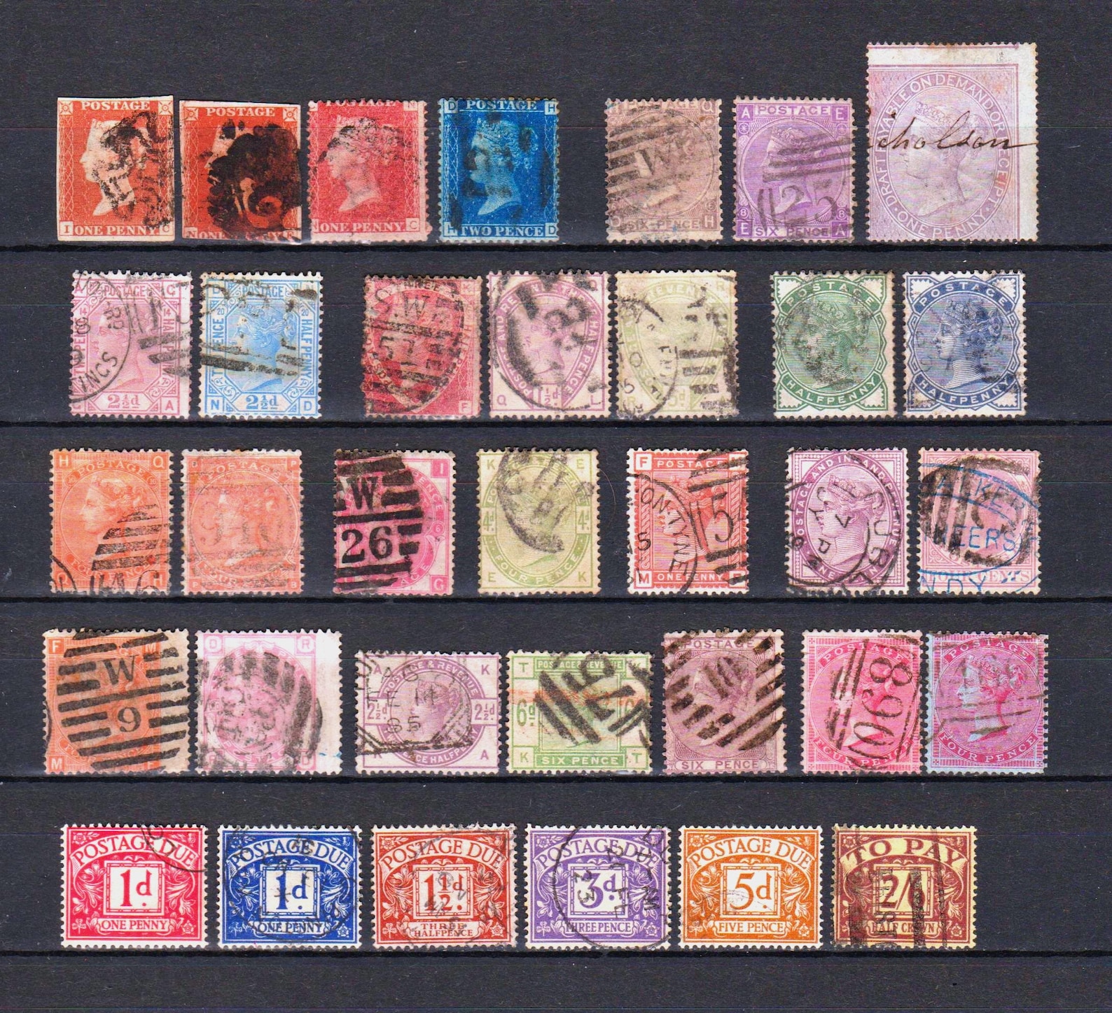 Great Britain classic stamps 1800s high catalog value used. Etsy