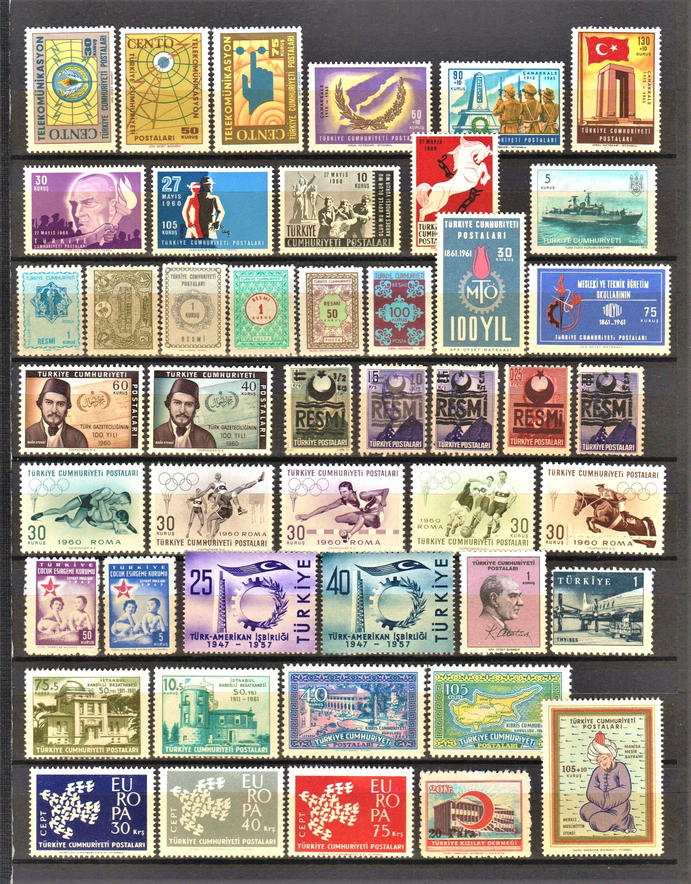 Turkey selection of vintage stamps unused. 387 Etsy
