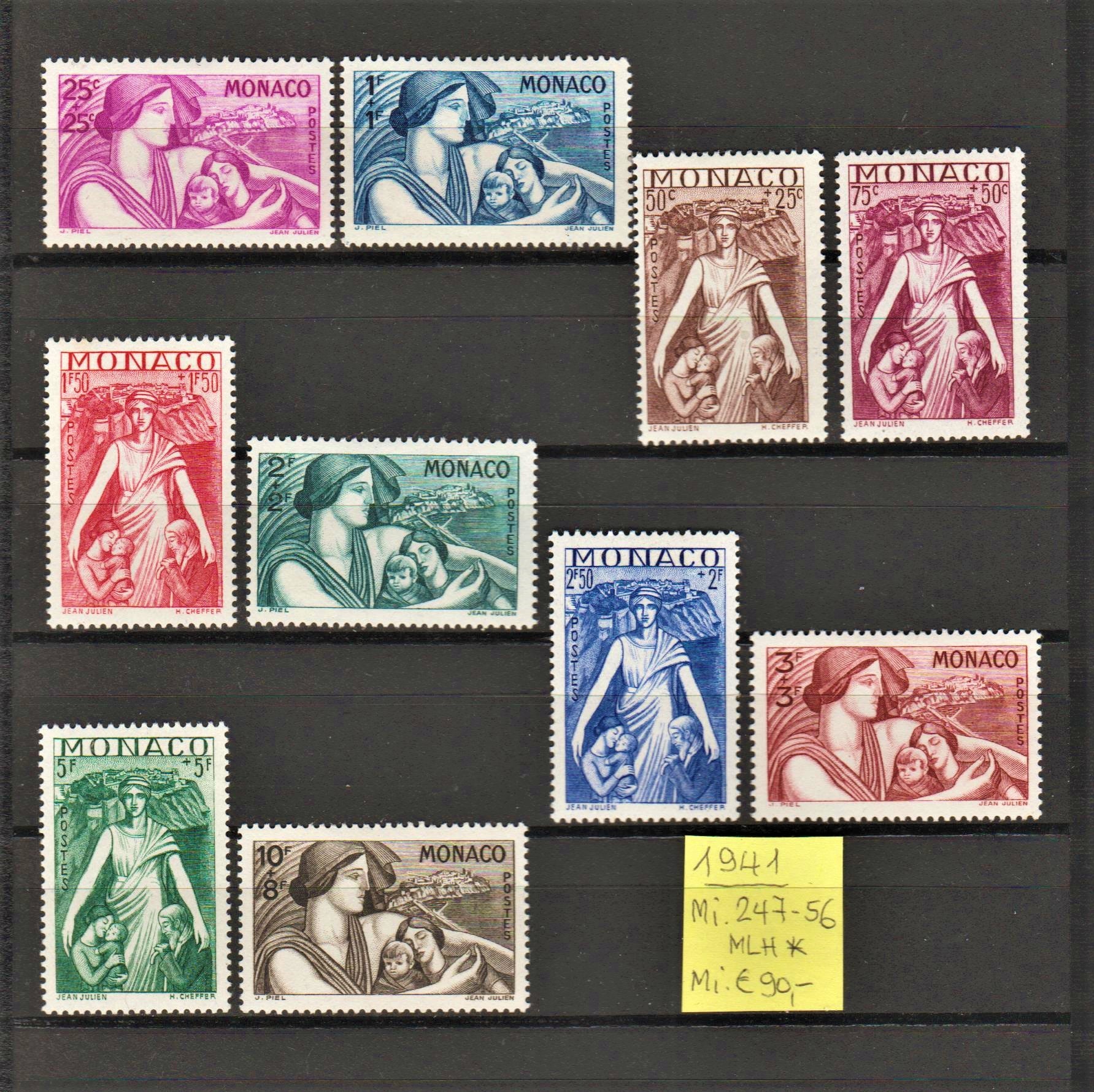 Monaco vintage stamps 1941 complete set unused. 268a Etsy