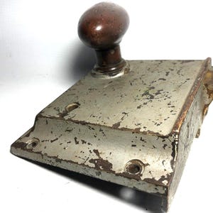 Antique Rim Surface Lock with Brass Oval Door Knob Architectural Salvage