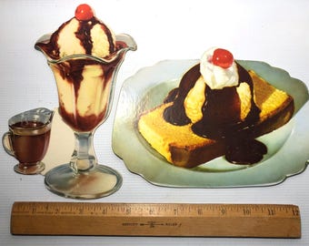 Vintage Ice Cream Parlor Diner Sign Display Advertisement