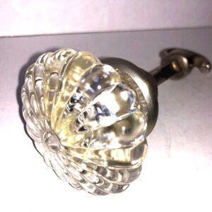 Antique Crystal Glass Door knob with Thumb Turn nickel finish