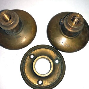 Antique Solid Brass Door Knobs & Rosette Escutcheon - Set of 2 bild 3
