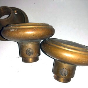 Antique Solid Brass Door Knobs & Rosette Escutcheon - Set of 2 bild 5