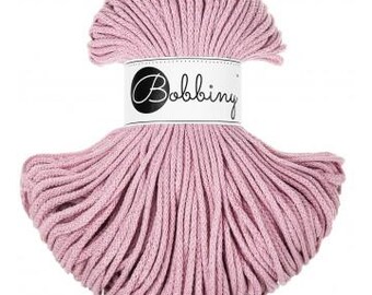 Bobbiny Junior Dusty Rose 3mm, 100m, cotton, macrame cord, cotton rope, chunky yarn